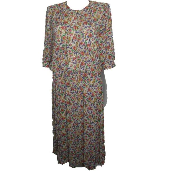 Breli Originals Vintage Floral Dress 1/2 Sleeve Plus Size 14 - Picture 1 of 9